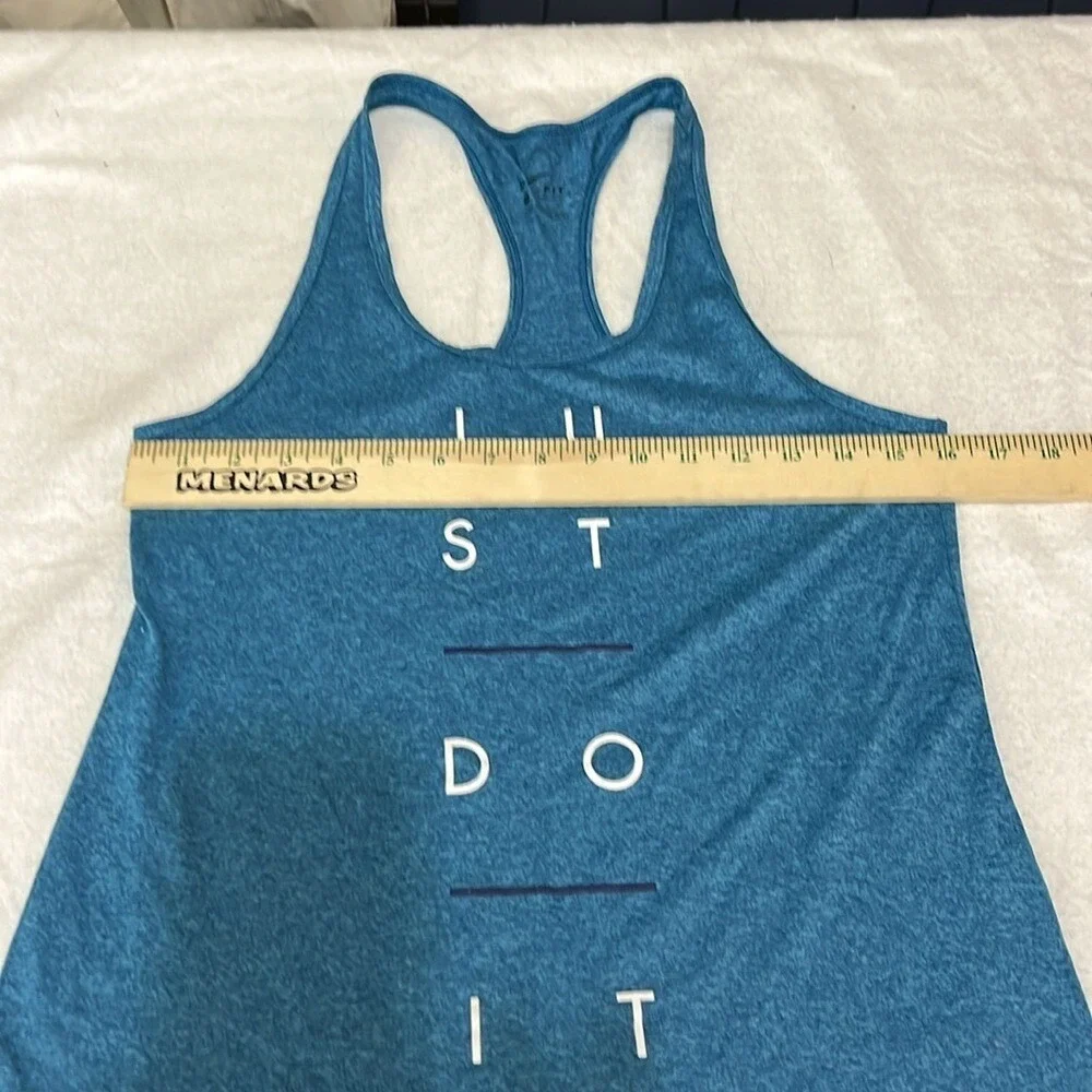 Nike Dri-Fit Racerback‎ Tank Top Just Do It Women's Size Small Blue Graphic